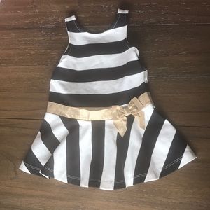 NWT Janie and Jack black, white, and gold dress.